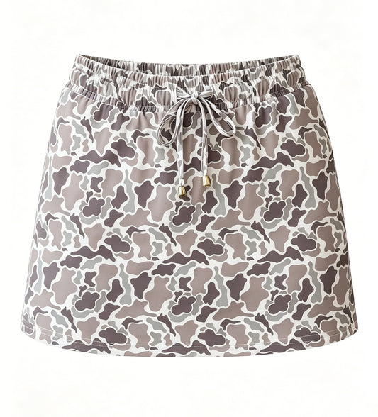 5.11 GLK0314 Sample No Moq Adult Women Southern Khaki Camo Yoga Active Skirt Short Bottom
