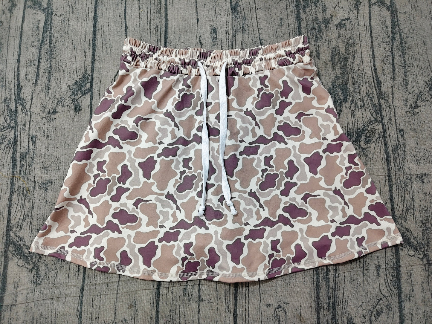 6.20 GLK0314 Sample No Moq Yoga Adult Women Khaki Camo Skort Short Bottom Sports Active Bottom