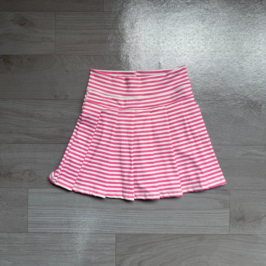 GLK0335 Sample No Moq  Yoga Baby Girls Pink White Striped High Waist Pleated Skort Casual Sports Skort