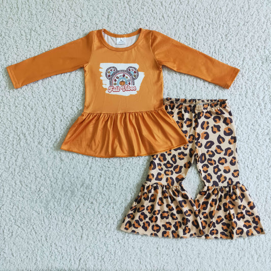 9.23 GLP0115 Baby Girls Winter Outfits Baby girls fall vibes leopard tunic pants sets
