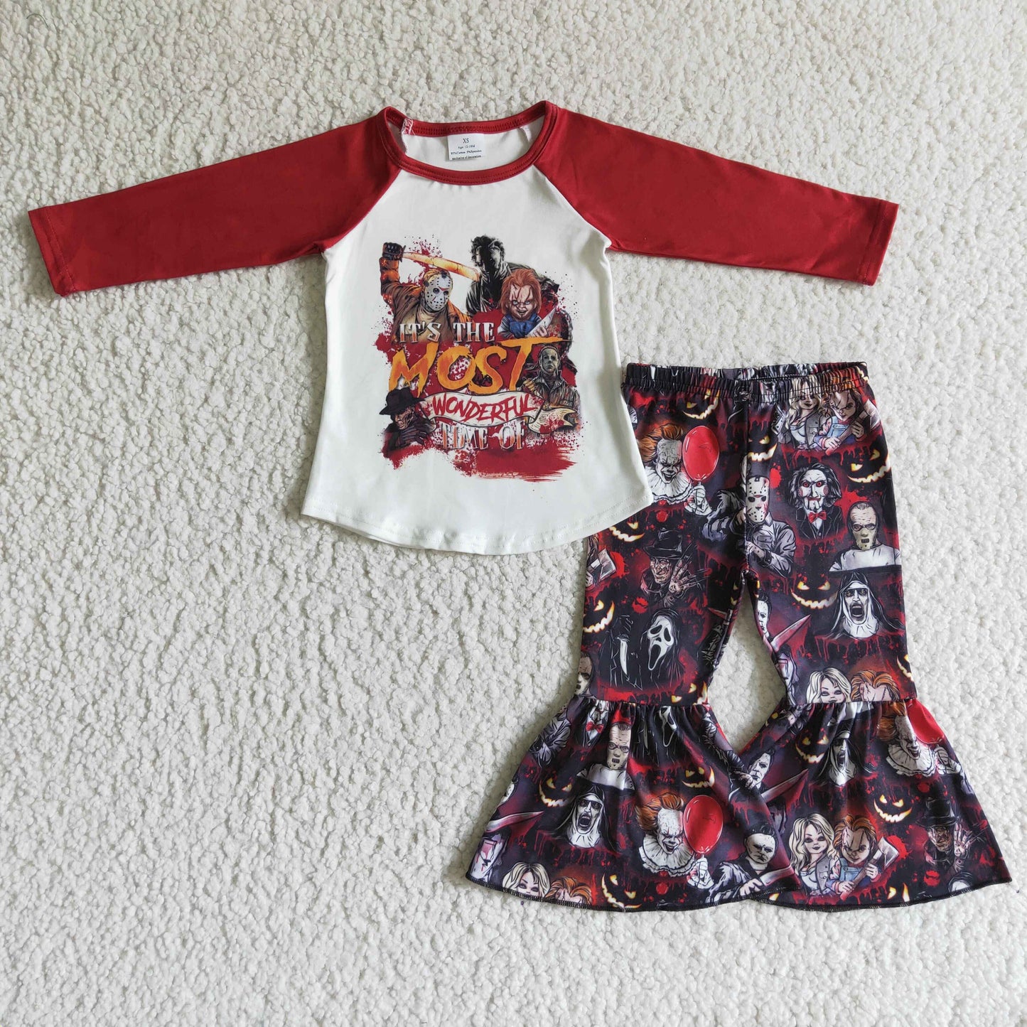 9.23 GLP0118 Baby Girls Winter Outfits Baby girls Halloween red bell pants clothes sets
