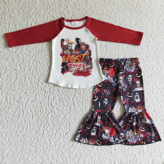 9.23 GLP0118 Baby Girls Winter Outfits Baby girls Halloween red bell pants clothes sets
