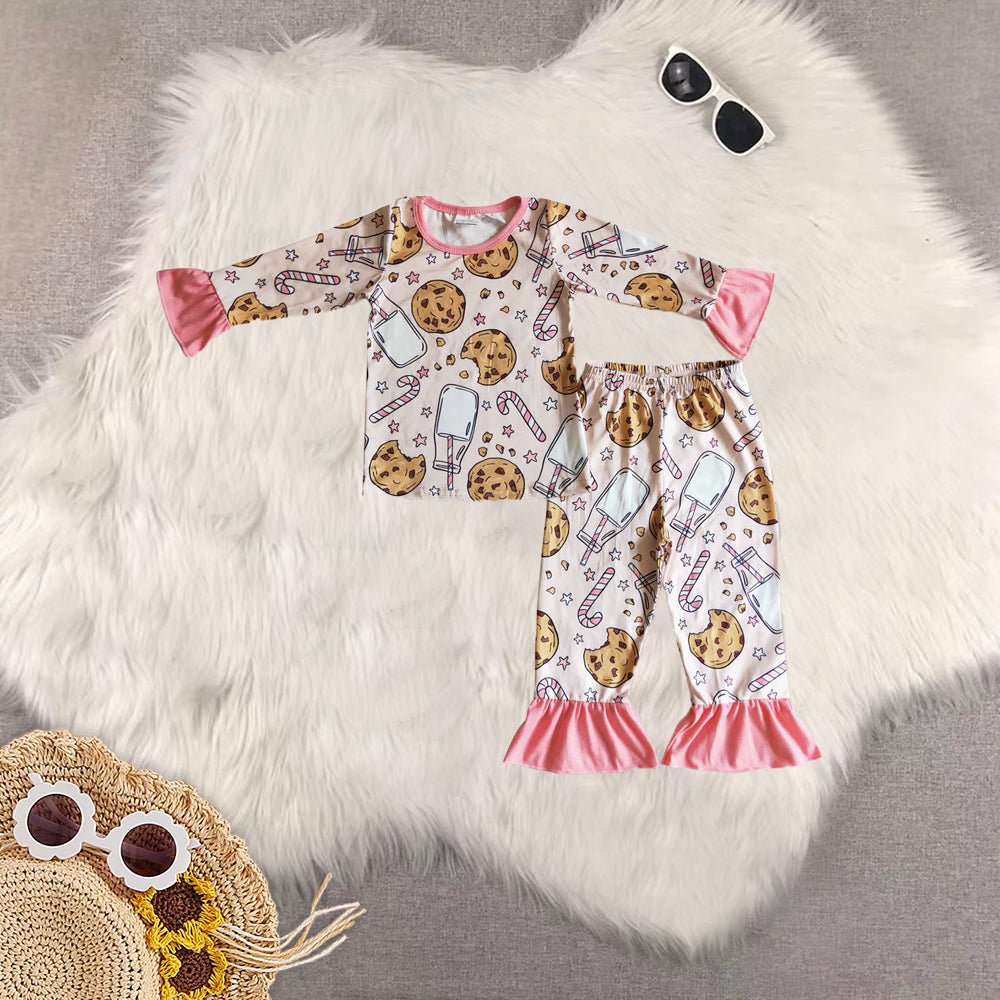 RTS Sibling Baby Boys Girls Christmas baby girls milk cookie holiday pajamas sets