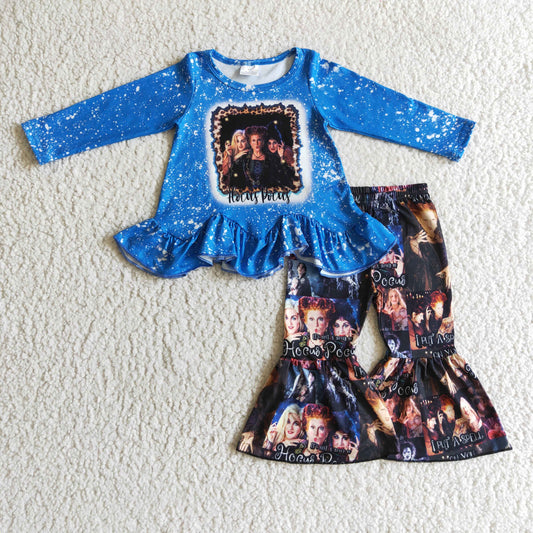 9.27 GLP0206 RTS No Moq Promotion Baby Girls Winter Outfits Baby Girls Halloween witches tunic bell pants clothes sets
