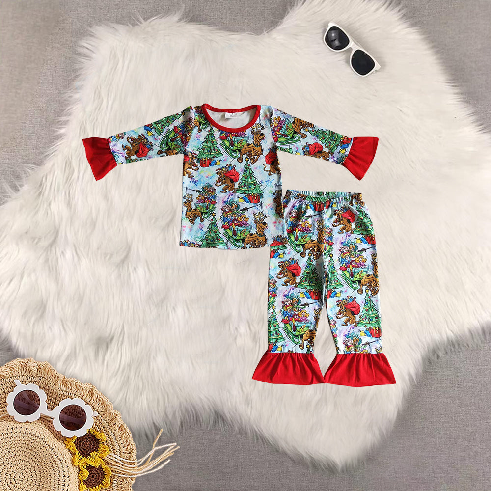 8.21 RTS Sibling Baby Boys Girls Dog deer christmas tree mystery kids Christmas pajamas
