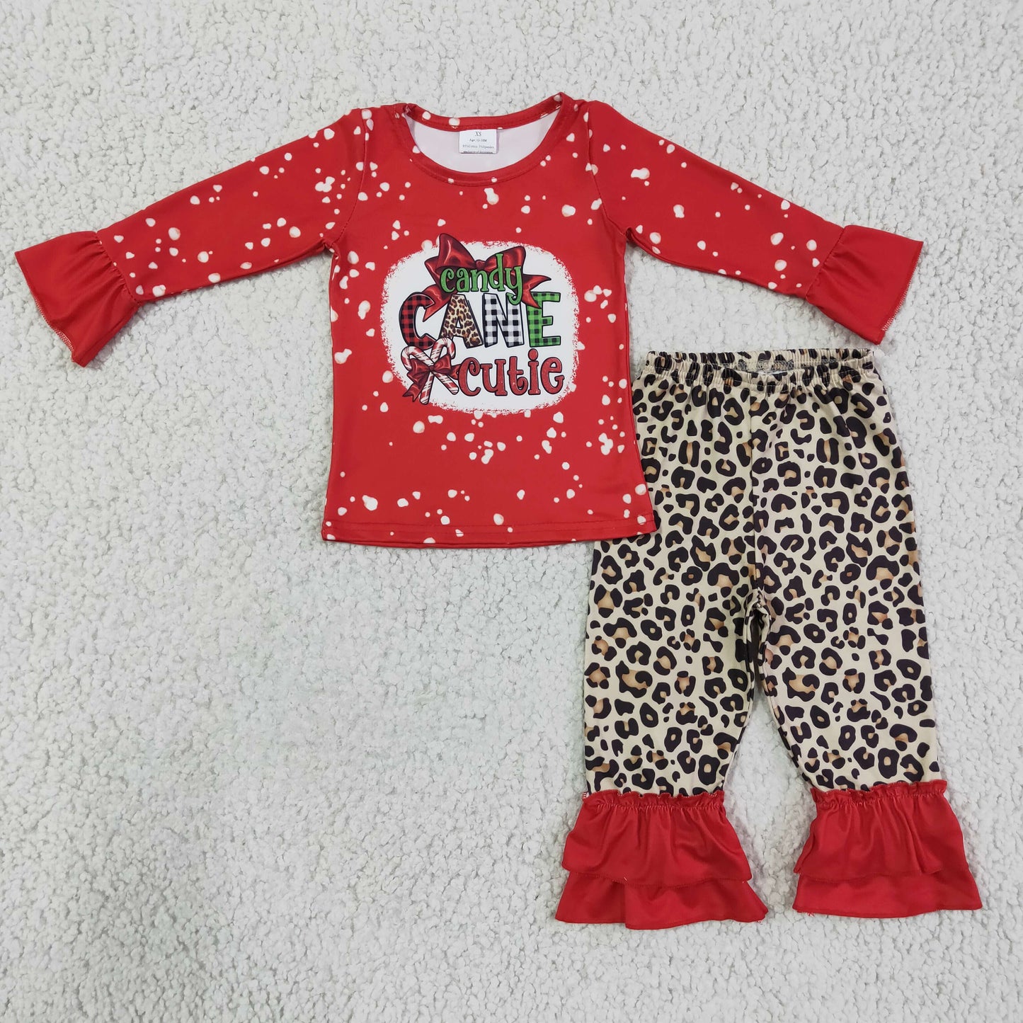 12.2 GLP0329 RTS No Moq Promotion Baby Girls Christmas Candy Cute pants sets