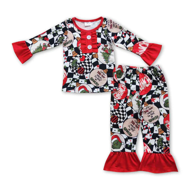 RTS Sibling Baby Kids Christmas  Top Pant Pajamas Clothes Sets