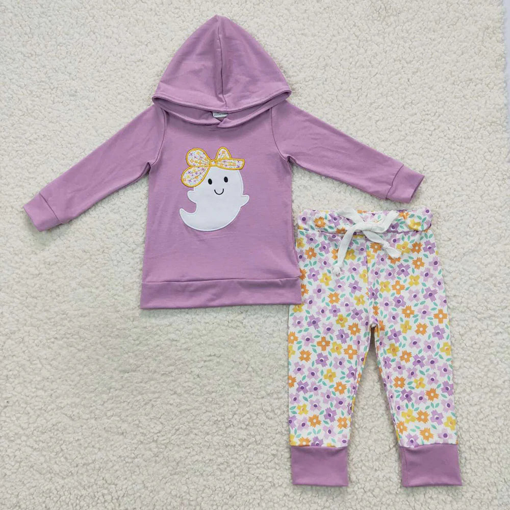 10.3 RTS Sibling Baby Girls Hoodie Floral Top Pants Clothes Sets