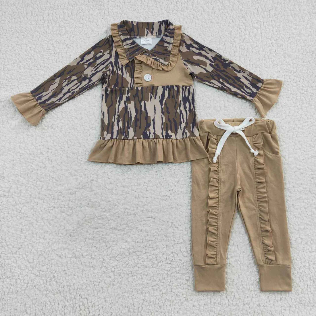 10.2 RTS Sibling Baby Kids Fall Flowers Leopard Pullovers Pockets Legging Pants Clothing Sets