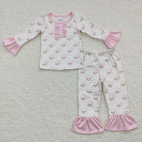 9.16 RTS Sibling Baby Kids Santa Checked Button Top Pants Christmas Pajamas Sets Zipper Footie Rompers