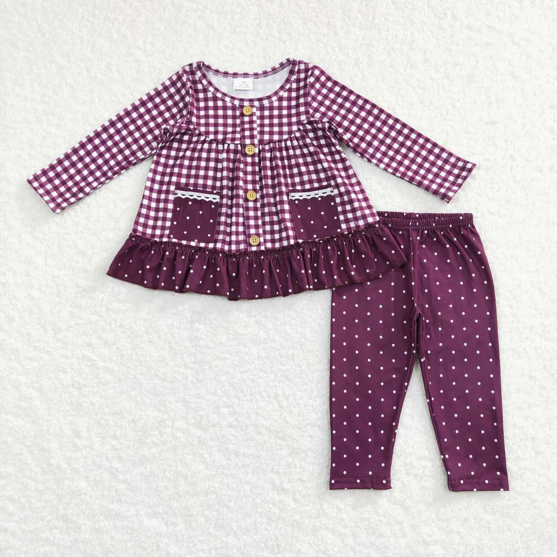 10.2 RTS Sibling Baby Girls Fall Flowers Leopard Pocket Button Tunic Legging Pants Clothing Sets