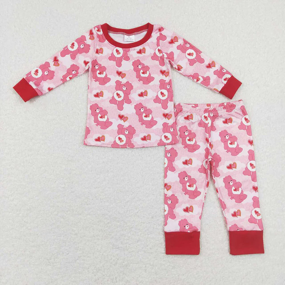 1.14 RTS Sibling Girls Baby Kids Valentines Tee Shirts Top Pants Pajamas Clothes Sets