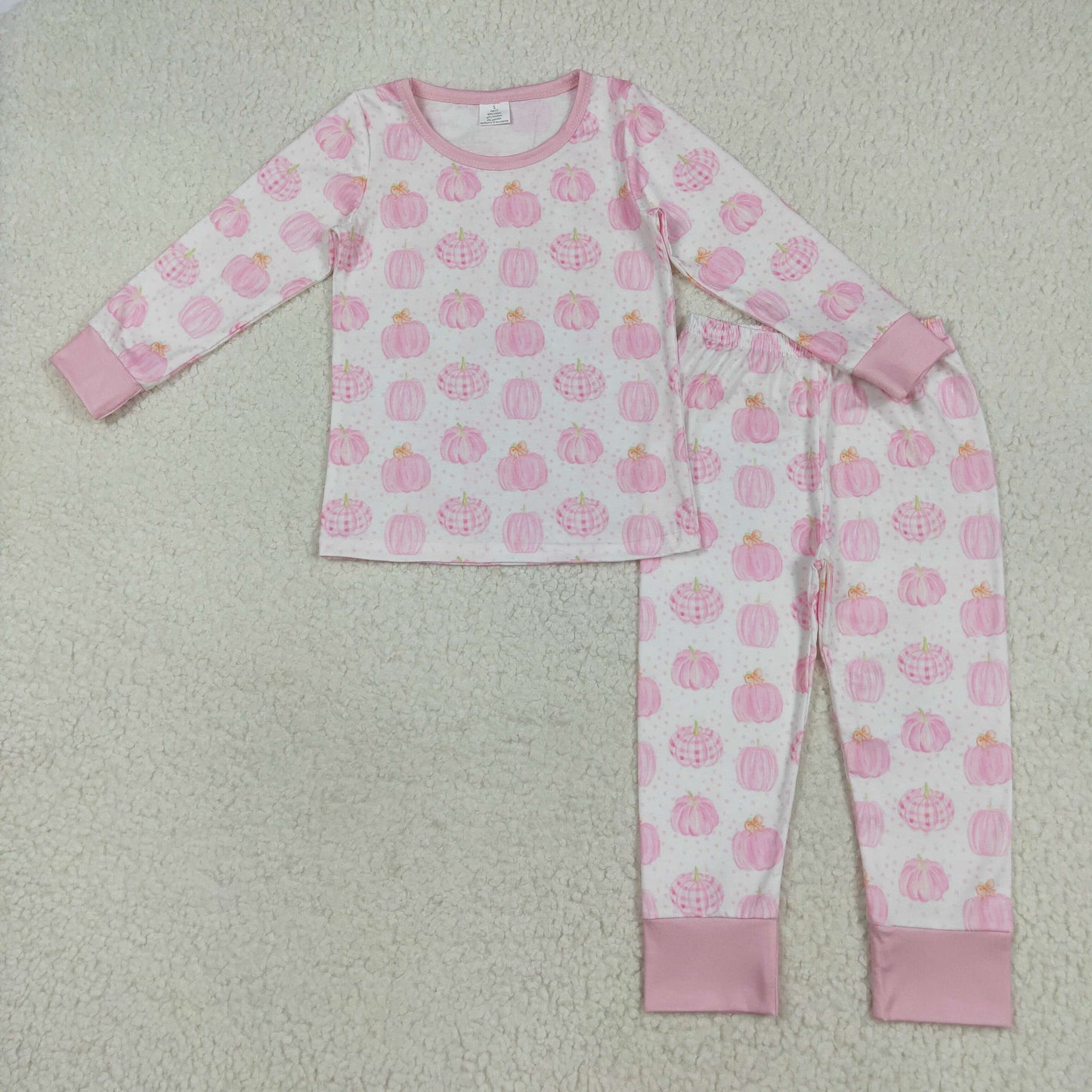 RTS Sibling Blue pumpkin long sleeves kids boys and girls fall pajamas