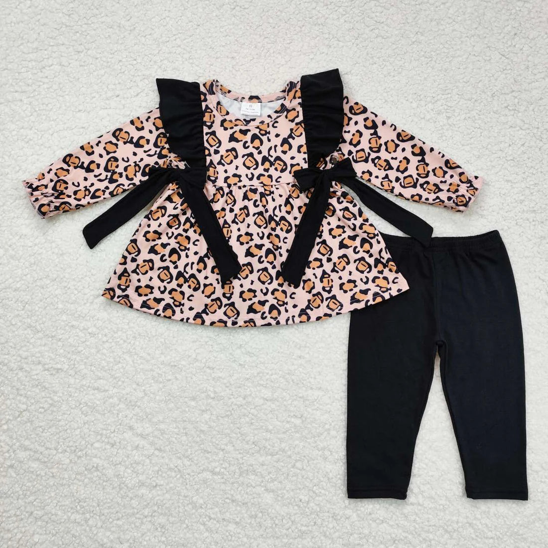 10.2 RTS Sibling Baby Girls Long Sleeves Floral Bows Tunic Ruffle Pants Clothes Sets