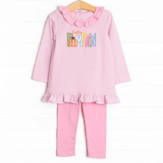 No moq GLP1377  Pre-order Size 3-6m to 14-16t baby girl clothes long sleeve top with trousers kids autumn set