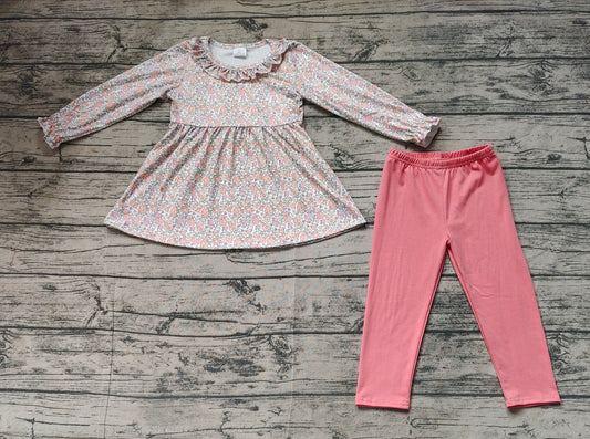 No moq GLP1388  Pre-order Size 3-6m to 14-16t baby girl clothes long sleeve top with trousers kids autumn set