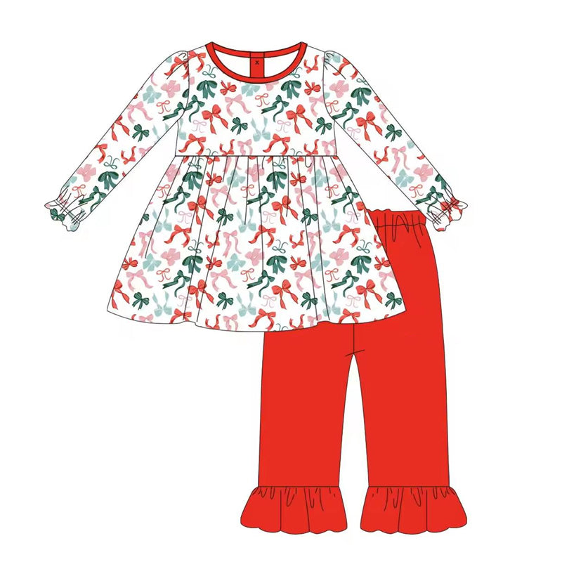 No moq GLP1396  Pre-order Size 3-6m to 14-16t baby girl clothes long sleeve top with trousers kids autumn set