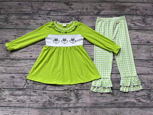 No moq GLP1399  Pre-order Size 3-6m to 14-16t baby girl clothes long sleeve top with trousers kids autumn set