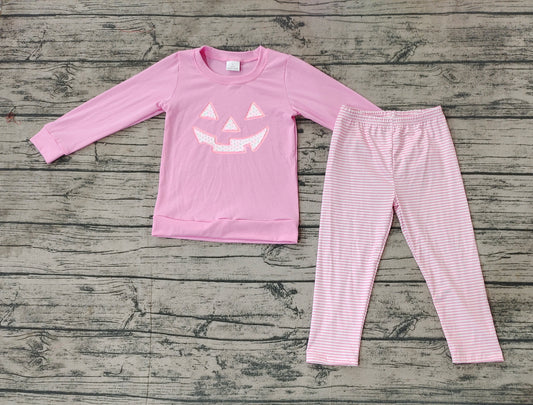 No moq GLP1403 Pre-order Size 3-6m to 14-16t baby girl clothes embroidery long sleeve top with trousers kids autumn set