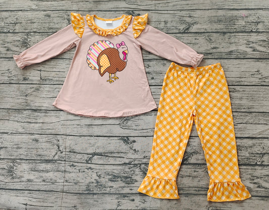 No moq GLP1410 Pre-order Size 3-6m to 14-16t baby girl clothes long sleeve top with trousers kids autumn set