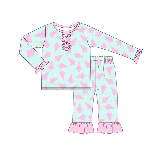 No moq GLP1420 Pre-order Size 3-6m to 14-16t baby girl clothes long sleeve top with trousers kids autumn set