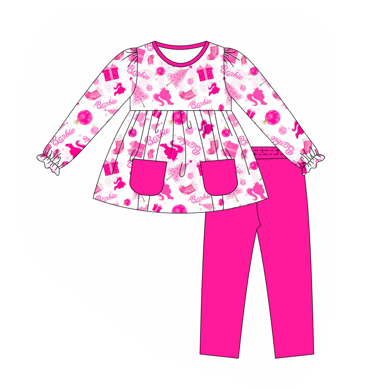 No moq GLP1431 Pre-order Size 3-6m to 14-16t baby girl clothes long sleeve top with trousers kids autumn set