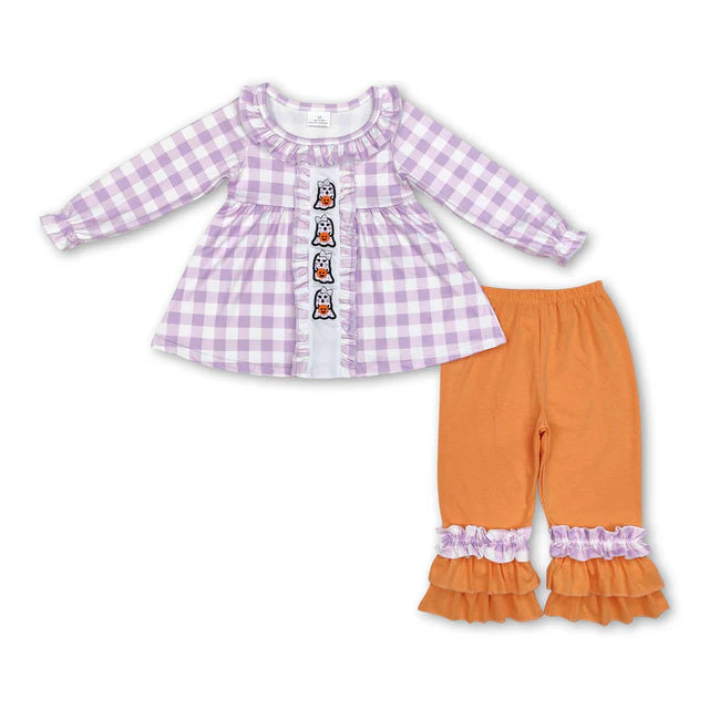 RTS Sibling Long sleeves pumpkin tunic pants girls fall clothes