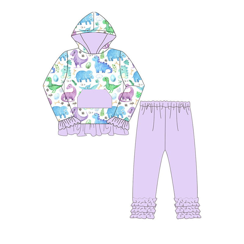 No moq GLP1441 Pre-order Size 3-6m to 14-16t baby girl clothes long sleeve top with trousers kids autumn set