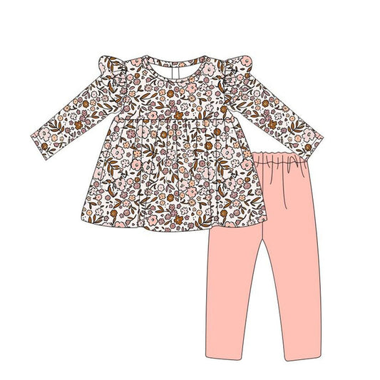 No moq GLP1443 Pre-order Size 3-6m to 14-16t baby girl clothes long sleeve top with trousers kids autumn set