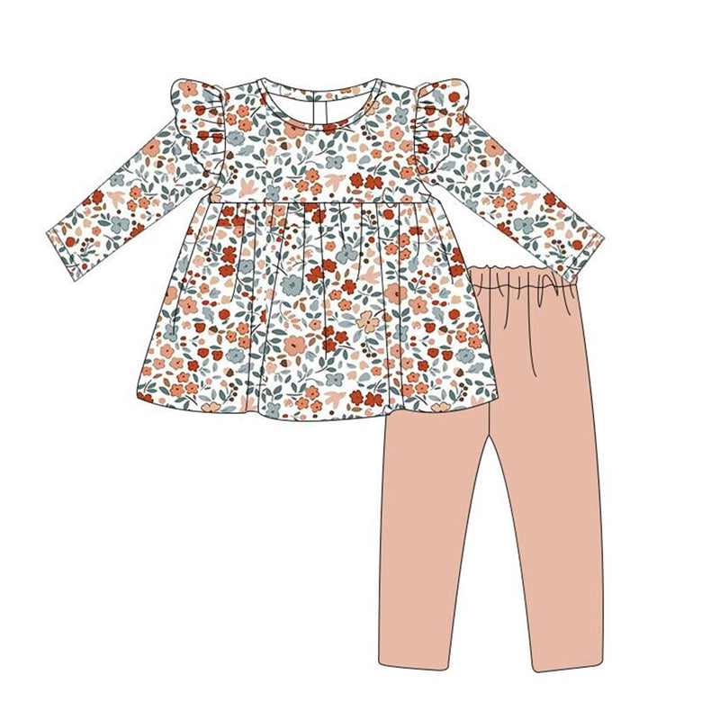 No moq GLP1445 Pre-order Size 3-6m to 14-16t baby girl clothes long sleeve top with trousers kids autumn set