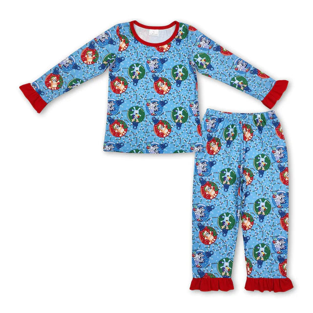 RTS Sibling Baby Girls Christmas Pants Pajamas Clothes Sets