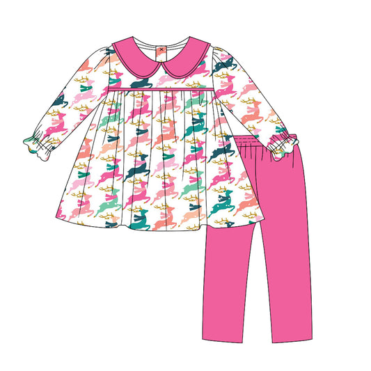 No moq GLP1473 Pre-order Size 3-6m to 14-16t baby girl clothes long sleeve top with trousers kids autumn set