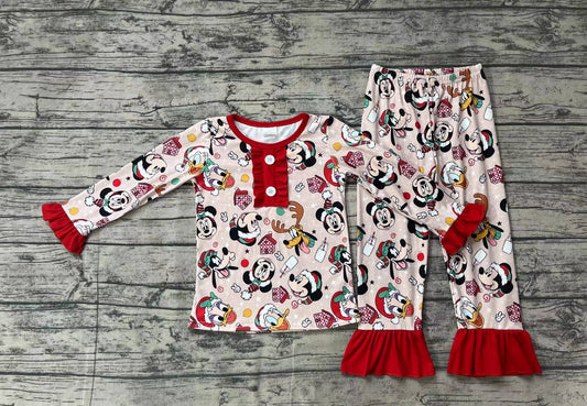 No moq GLP1479 Pre-order Size 3-6m to 14-16t baby girl clothes long sleeve top with trousers kids autumn set