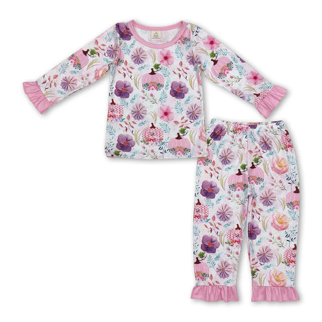 RTS Sibling Baby girls Pumpkin Halloween pajamas
