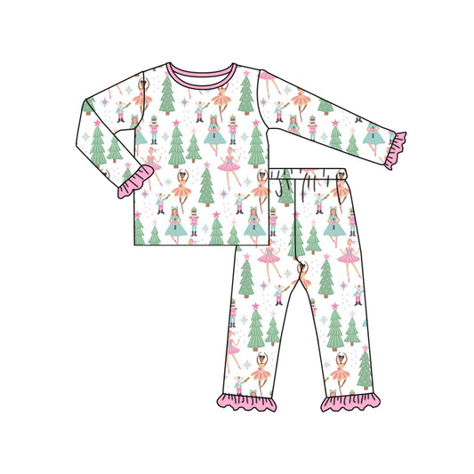 No moq GLP1488  Pre-order Size 3-6m to 14-16t baby girl clothes long sleeve top with trousers kids autumn set