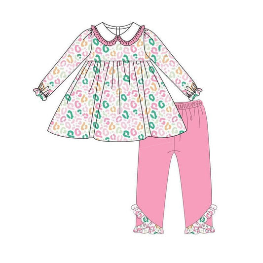 No moq GLP1493 Pre-order Size 3-6m to 14-16t baby girl clothes long sleeve top with trousers kids autumn set