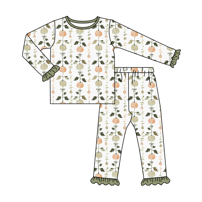 No moq GLP1498 Pre-order Size 3-6m to 14-16t baby girl clothes long sleeve top with trousers kids autumn set