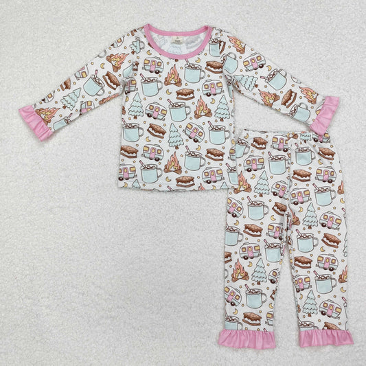 RTS GLP1502  Baby Girls Fall Cookies Cars Bamboo Pajamas Outfits Sets