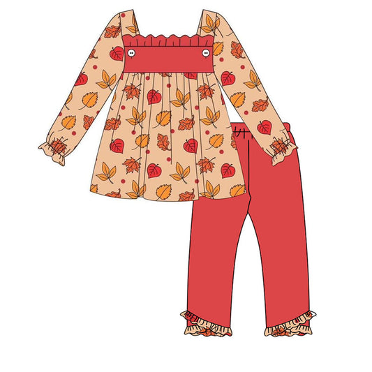 No moq GLP1503  Pre-order Size 3-6m to 14-16t baby girl clothes long sleeve top with trousers kids autumn set