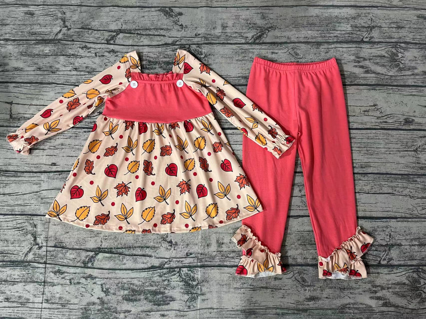 No moq GLP1503  Pre-order Size 3-6m to 14-16t baby girl clothes long sleeve top with trousers kids autumn set