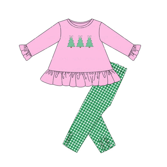 No moq GLP1505  Pre-order Size 3-6m to 14-16t baby girl clothes long sleeve top with trousers kids autumn set