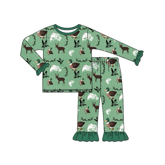 No moq GLP1519 Pre-order Size 3-6m to 14-16t baby girl clothes long sleeve top with trousers kids autumn set