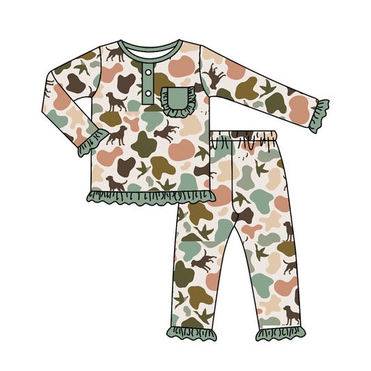 No moq GLP1520 Pre-order Size 3-6m to 14-16t baby girl clothes long sleeve top with trousers kids autumn set