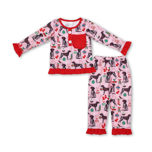 RTS Sibling Baby Girls hristmas Soldier Tree Top Pants Pajamas Clothes Sets