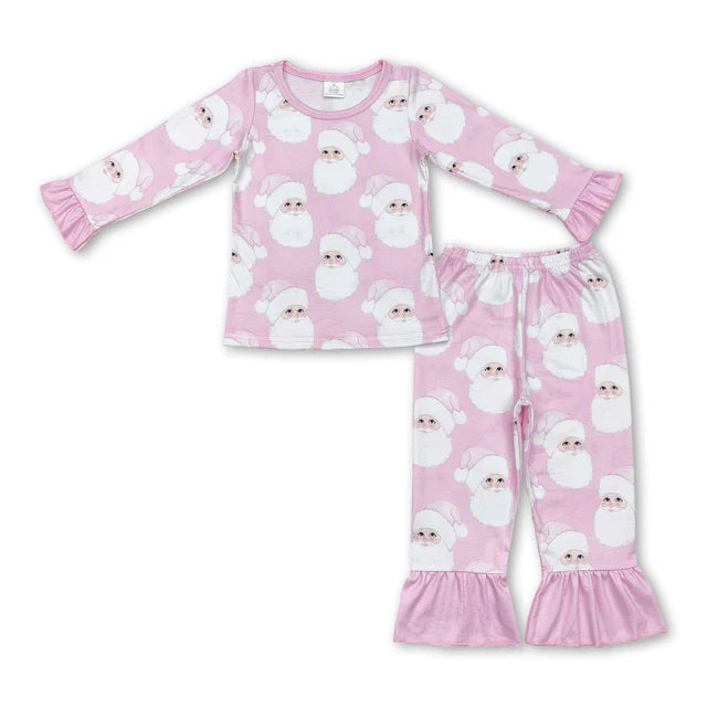 RTS Sibling Baby Girls Christmas Shelf Bamboo Pajamas Clothes Sets