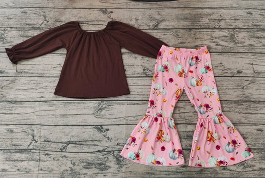 No moq GLP1652 Pre-order Size 3-6m to 14-16t baby girl clothes long sleeve top with trousers kids autumn set