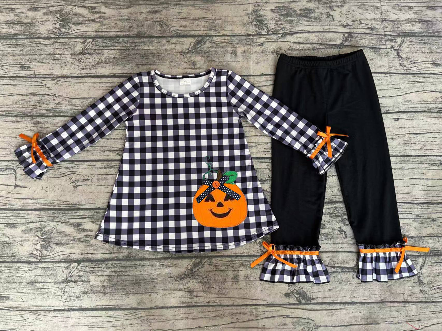 No moq GLP1674 Pre-order Size 3-6m to 14-16t baby girl clothes embroidery long sleeve top with trousers kids autumn set