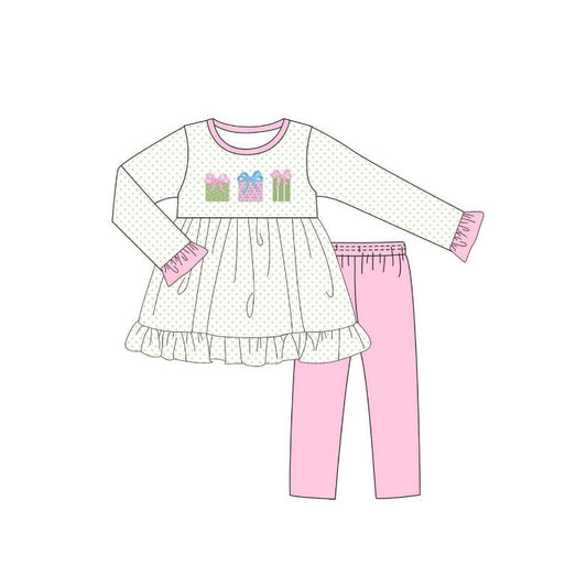 No moq GLP1680 Pre-order Size 3-6m to 14-16t baby girl clothes long sleeve top with trousers kids autumn set