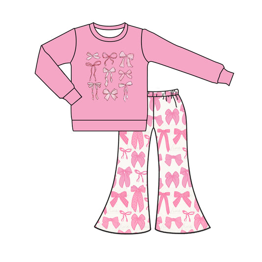 No moq GLP1688 Pre-order Size 3-6m to 14-16t baby girl clothes long sleeve top with trousers kids autumn set