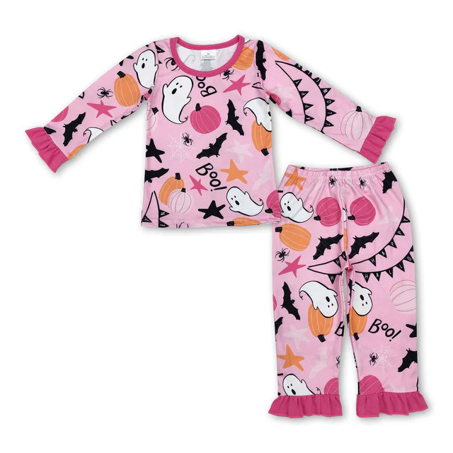 RTS Sibling Baby girls Pumpkin Halloween pajamas